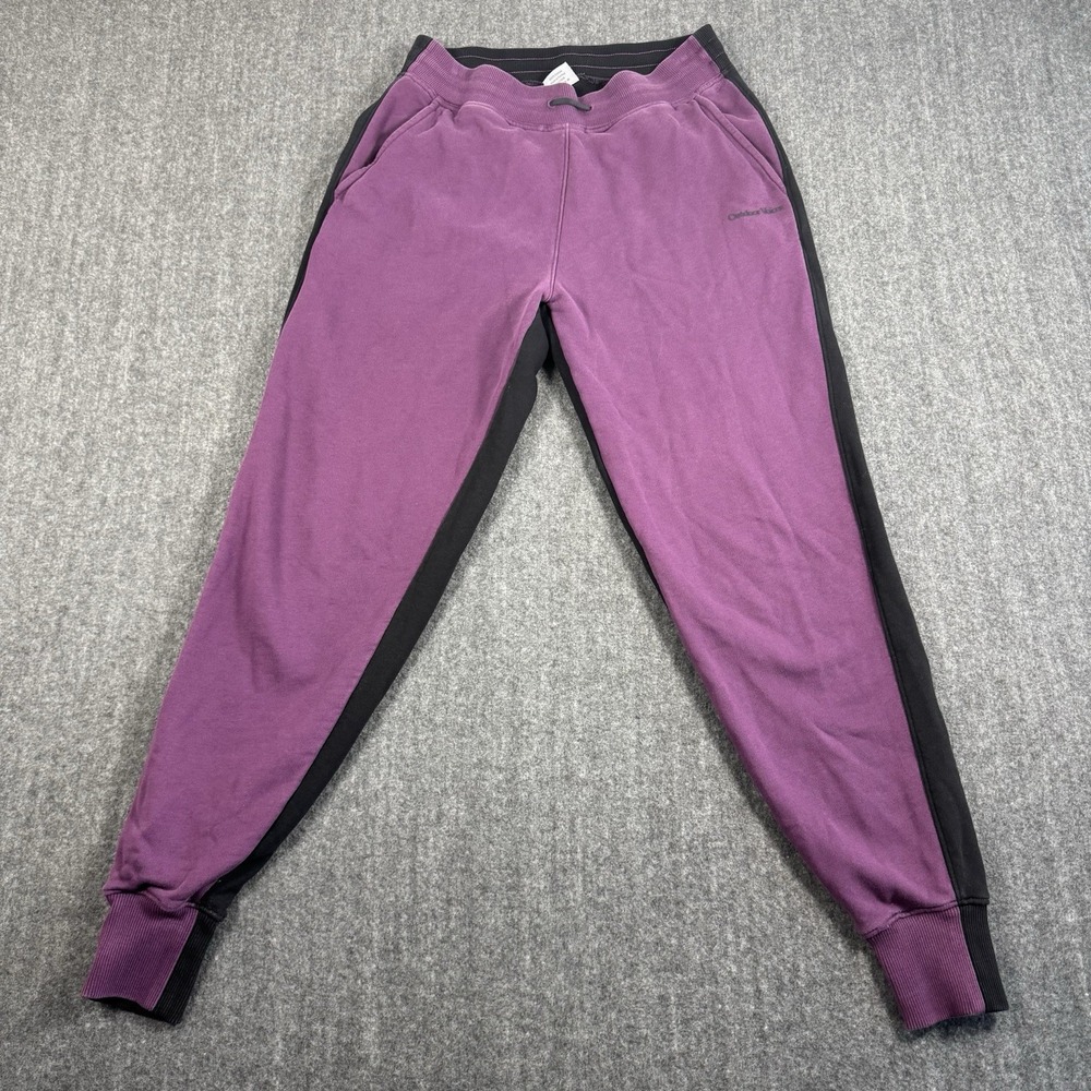 Outdoor Voices Women's M Purple Black Colorblock Jogger Sweatpants Drawstring